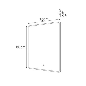 Spogulis Sapho PIRI ar LED apgaismojumu 60x80cm, skārienjutīgs sensors, 2700-6500K
