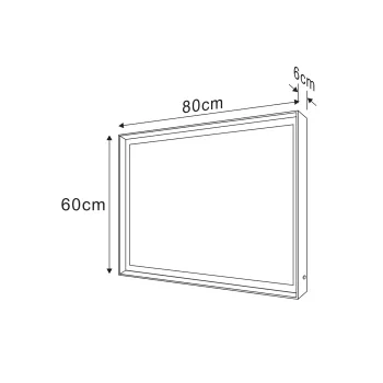 Spogulis Sapho SORT ar LED apgaismojumu 60x80cm, bezkontakta IR sensors, 2700-6500K, matēti melns