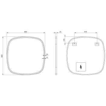 Spogulis Sapho BUTO ar LED apgaismojumu 80x80cm