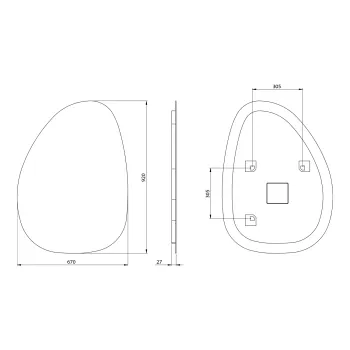 Spogulis Sapho STEN LED gaismas  67x92cm