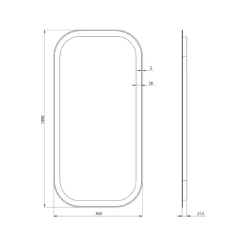 Spogulis Sapho MANOR ar LED apgaismojumu 50x100cm