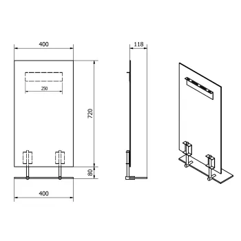 Spogulis Sapho WEGA ar plauktu 40x80cm