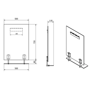 Spogulis Sapho WEGA ar plauktu 50x80cm
