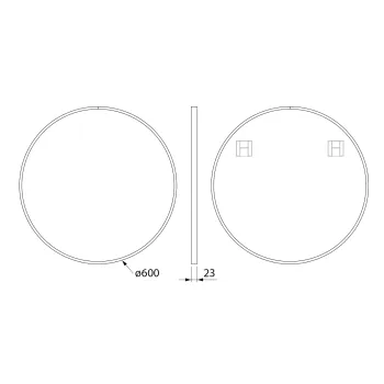 Spogulis Sapho NOTION SLIM  rāmī, apaļš, diametrs 60 cm, matēti balts