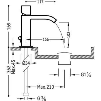 TRES Cuadro Izlietnes jaucējkrāns, 00610102