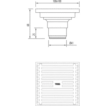 TRES Dušas noteces traps ar klapi 100mm. 03474007