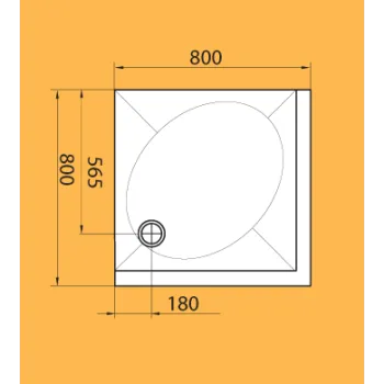 Dušas paliktnis Paa ART KV80 Akmens masas 80x80cm, ar paneli Balts