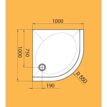 Dušas paliktnis Paa ART RO100 Akmens masas 100x100cm R550 ar paneli Balts