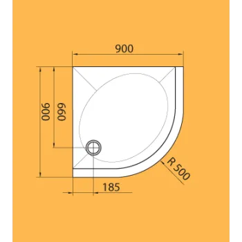 Dušas paliktnis Paa ART RO90 Akmens masas 90x90cm R500 ar paneli Balts