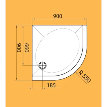 Dušas paliktnis Paa ART RO80 Akmens masas 80x80cm R550 ar paneli Balts