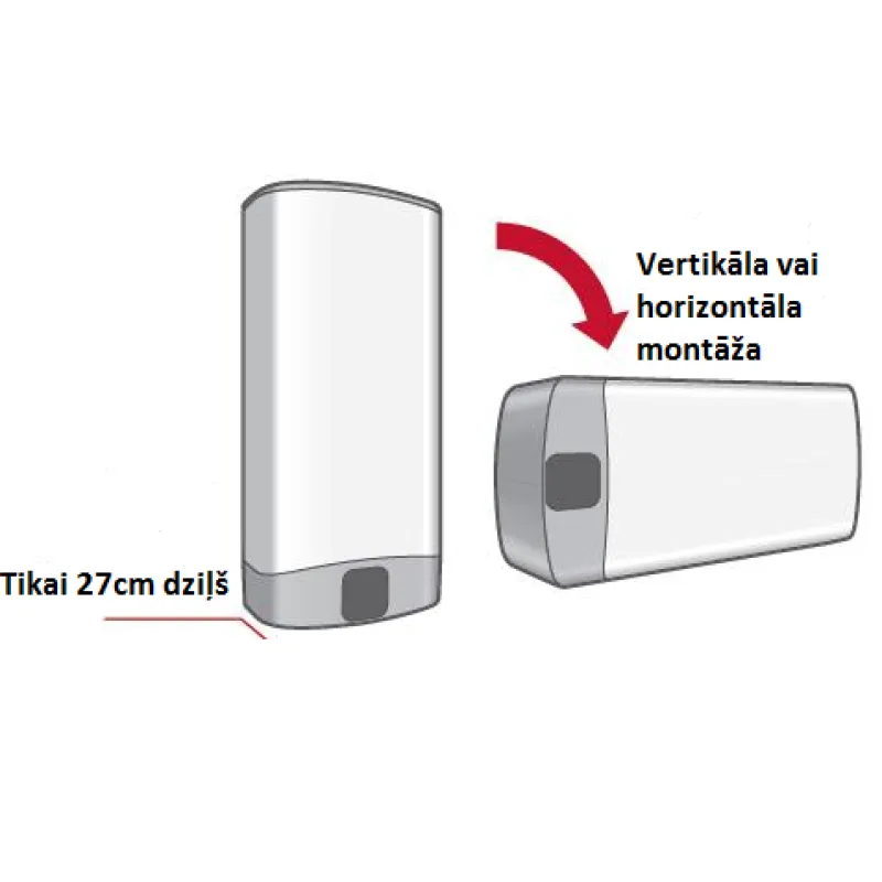 Elektriskais Ūdens Sildītājs (Boilers) ARISTON VELIS EVO 50 EU 40L vertikāls/horizontāls (3626145)