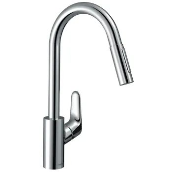 Virtuves Izlietnes maisītājs Hansgrohe Focus M41 240 2jet, ar izvelkamu galvu, hroms