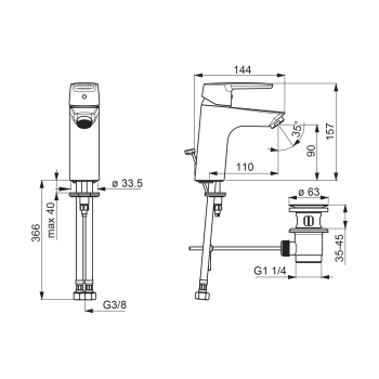ORAS SAGA XL Izlietnes jaucējkrāns, 3914F