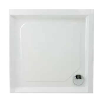 Dušas paliktnis Paa CLASSIC KV100 Akmens masas 100x100cm, ar paneli Balts