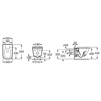 Roca The Gap Piekaramais WC pods A346477000