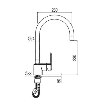 SLIM-TRES Izlietnes jaucējkrāns, hroms  20211001