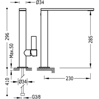 PROJECT-TRES Paaugstināts izlietnes jaucējkrāns, 21140501