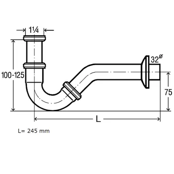 VIEGA Bidē sifons 1 1/4x32 103781 VIEGA Bidē sifons 1 1/4x32 103781