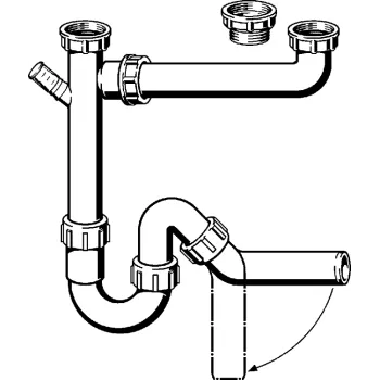 VIEGA Virtuves izlietnes dubultsifons 1 1/2x50 107147 VIEGA Virtuves izlietnes dubultsifons 1 1/2x50 107147