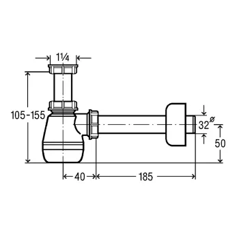 VIEGA Bidē sifons/glāze bez izpl. 120337 VIEGA Bidē sifons/glāze bez izpl. 120337