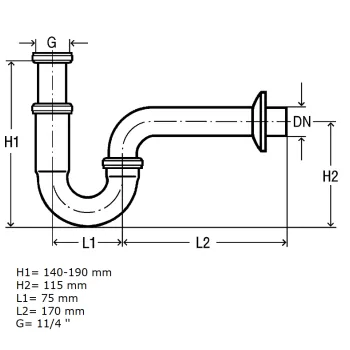 VIEGA Izlietnes sifons 32x1 1/4 305611 VIEGA Izlietnes sifons 32x1 1/4 305611