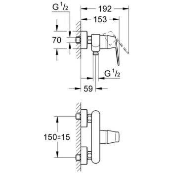 Dušas maisītājs Grohe Eurosmart Cosmopolitan, hromēts 32837000