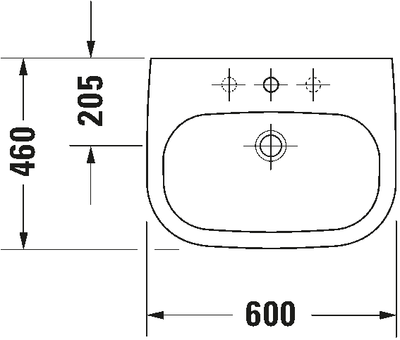 Vannas istabas izlietne Duravit D-Code, 600x460 mm, balta