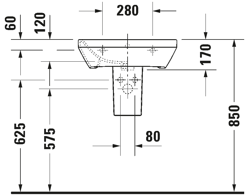 Vannas istabas izlietne Duravit DuraStyle, 550x440 mm, balta
