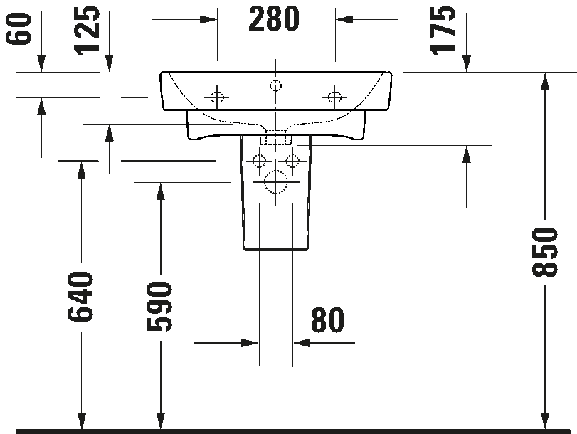 Vannas istabas izlietne Duravit No.1, 550x460 mm, balta