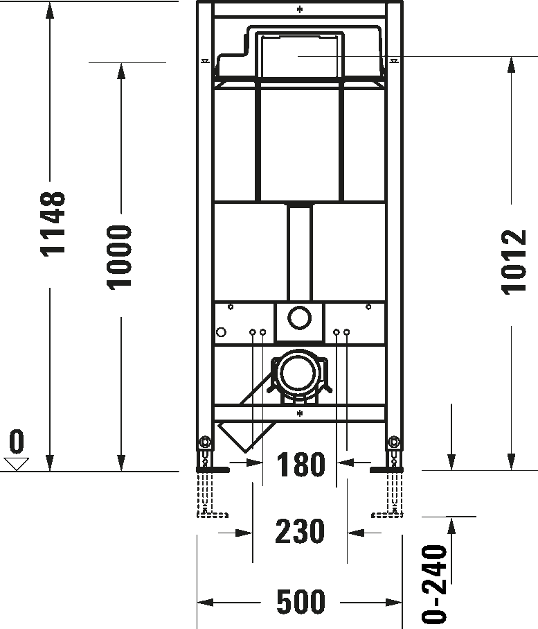 Montāžas rāmis Duravit DuraSystem® Basic, 500x155 mm, h=1148 mm Montāžas rāmis Duravit DuraSystem® Basic, 500x155 mm, h=1148 mm